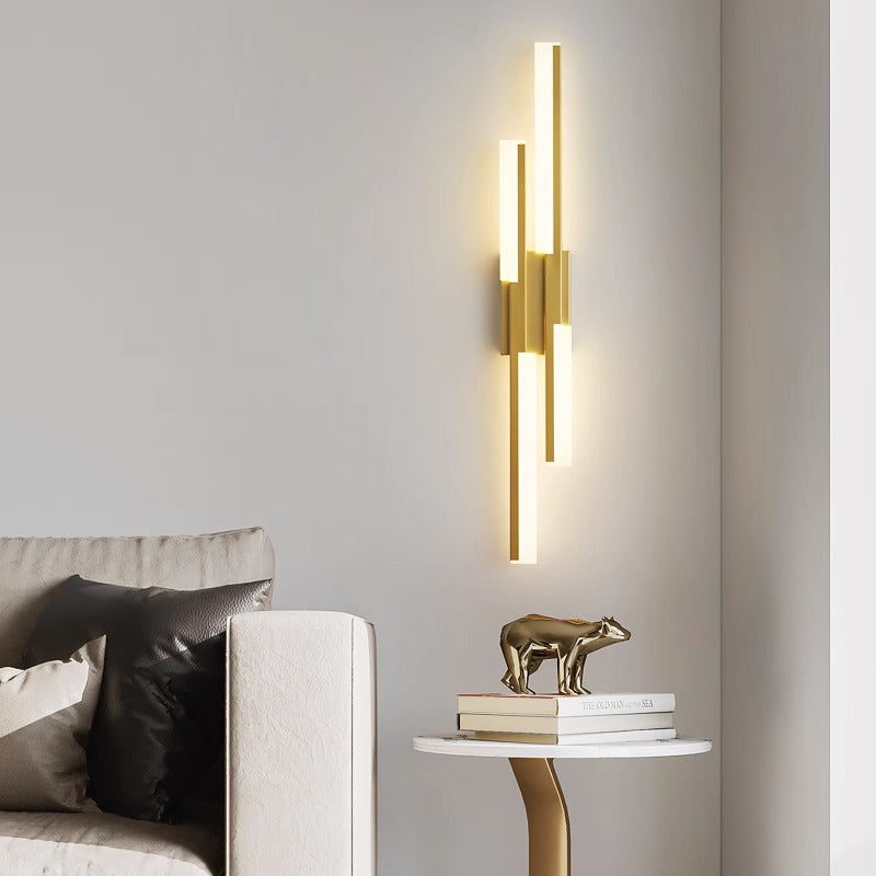 Minimalist Vertical Bar Acrylic Iron LED Wall Sconce Lamp