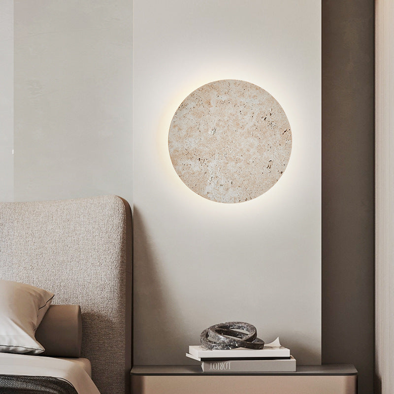 Japanese Acrylic Cave Stone Round LED Wall Sconce Lamp