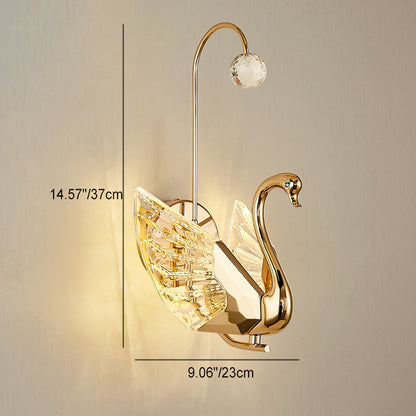Luxury Crystal Aluminum Acrylic Swan LED Wall Sconce Lamp