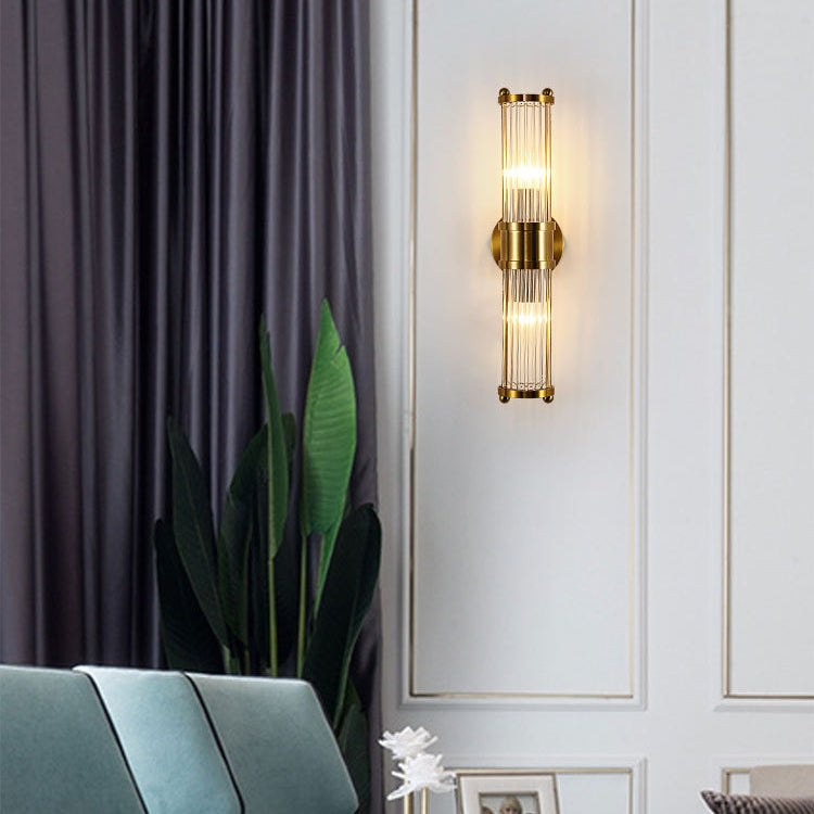 Scandinavian Base Iron Crystal 1/2 Light Wall Sconce Lamp