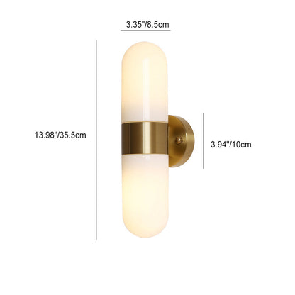 Minimalist Capsule Iron Glass 2-Light Wall Sconce Lamp