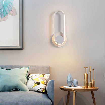 Simplicity Iron Oval Ring Rotatable LED Wall Sconce Lamp
