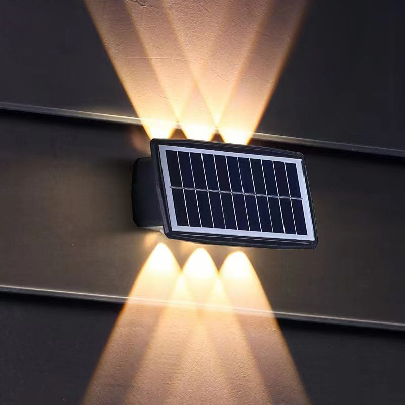 Solar Waterproof Rectangle ABS LED Outdoor Wall Sconce Lamp