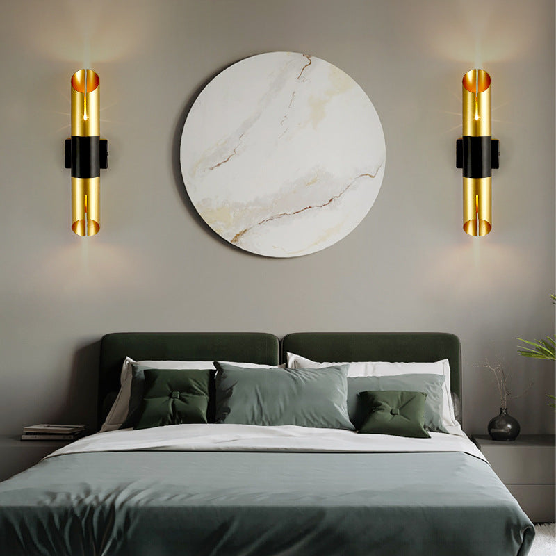 Modern Luxury Cylinder Iron 2-Light Wall Sconce Lamp