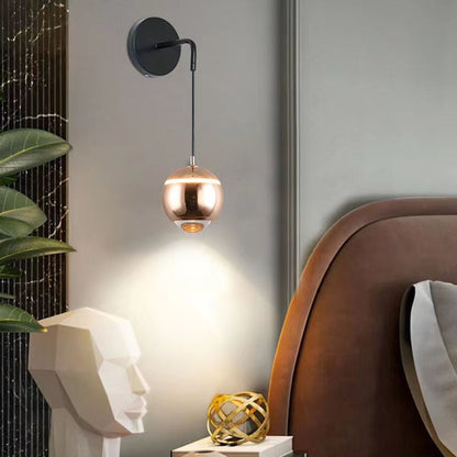Minimalist Round Ball Aluminum Glass LED Wall Sconce Lamp