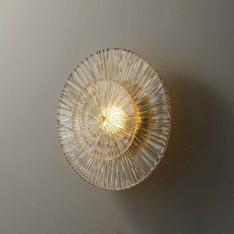 Modern Minimalist Round Glass Copper LED Wall Sconce Lamp