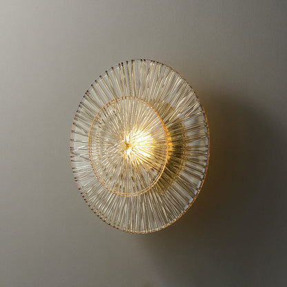 Modern Minimalist Round Glass Copper LED Wall Sconce Lamp