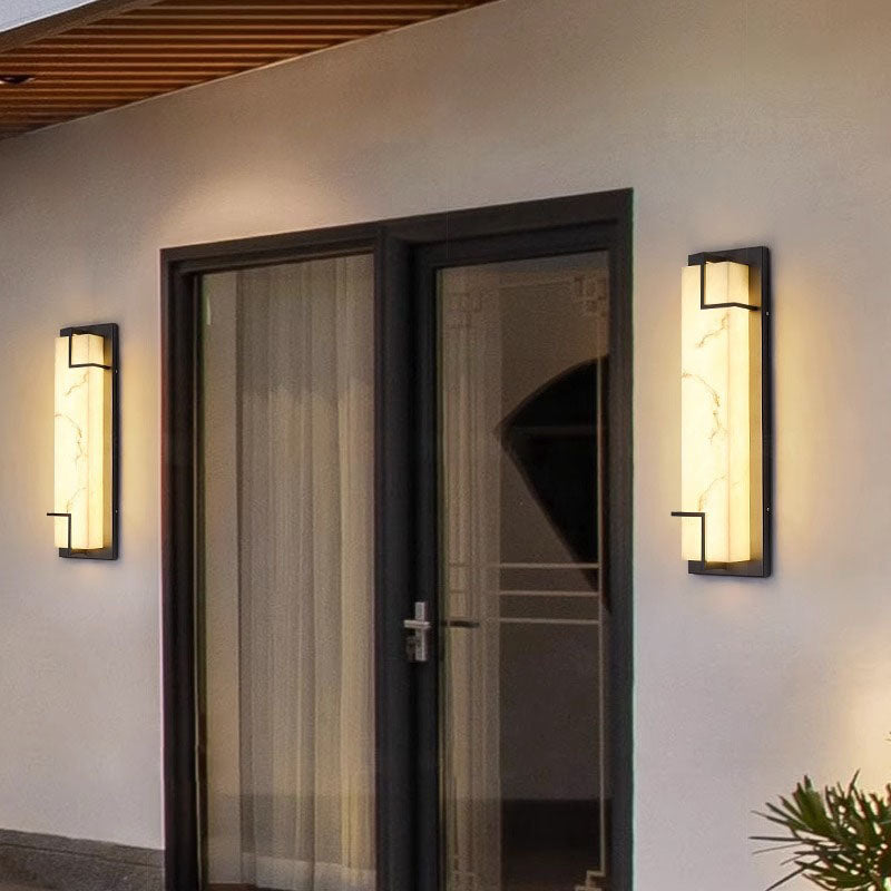 Rectangular Stainless Steel Resin LED Wall Sconce Lamp
