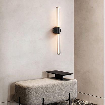 Minimalist Cylindrical Copper Glass LED Wall Sconce Lamp