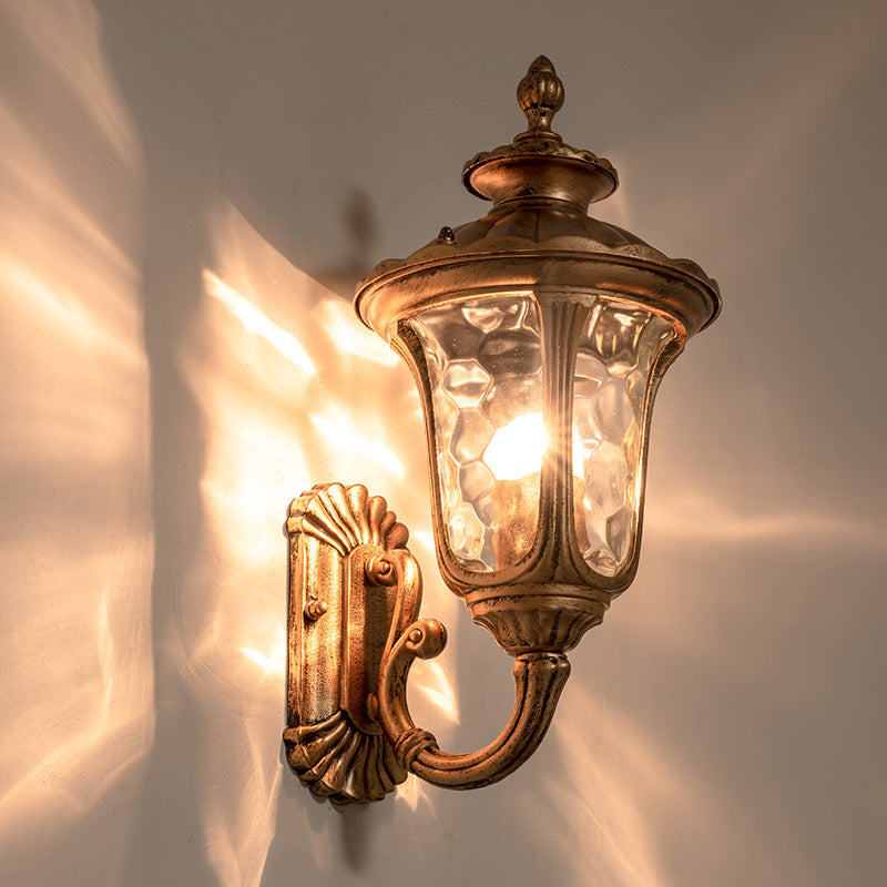 Waterproof Aluminum Glass 1-Light Outdoor Wall Sconce Lamp