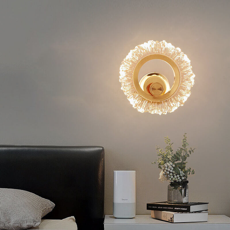 Light Acrylic Sunflower Shape Iron LED Wall Sconce Lamp