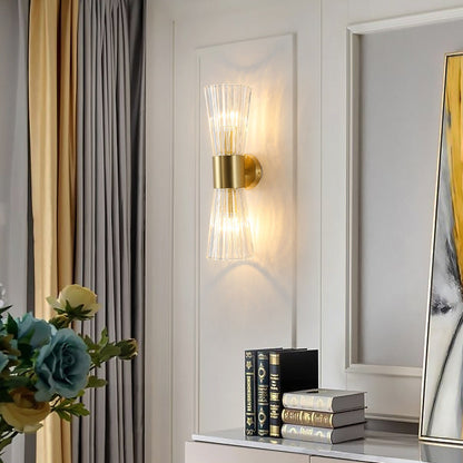Ribbed Up And Down Luminous 2-Light Wall Sconce Lamp