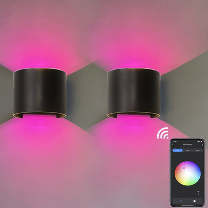 Aluminum APP Dimming Waterproof LED Wall Sconce Lamp