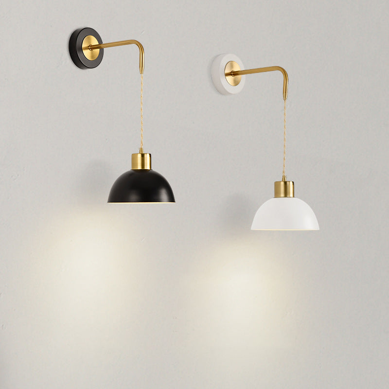 Half Circle Pendant Wire Iron 1-Light Wall Sconce Lamp