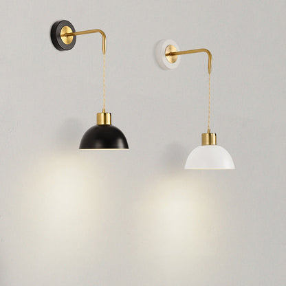 Half Circle Pendant Wire Iron 1-Light Wall Sconce Lamp