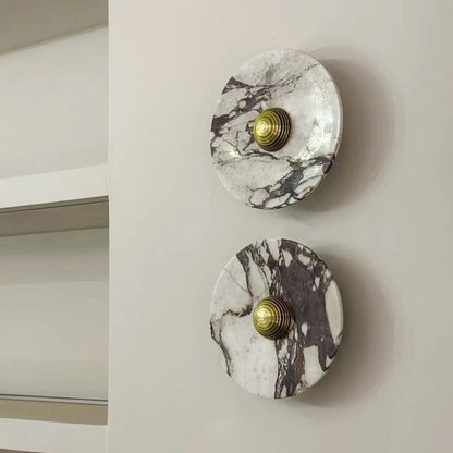 Scandinavian Round Metal Marble LED Wall Sconce Lamp