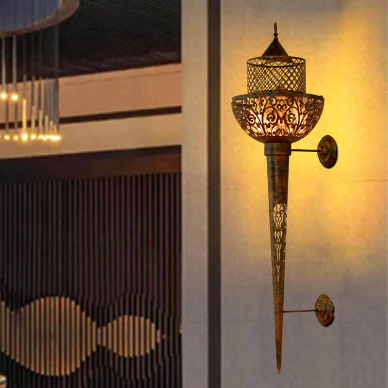 Ethnic Style Wrought Iron Long 4-Light Wall Sconce Lamp
