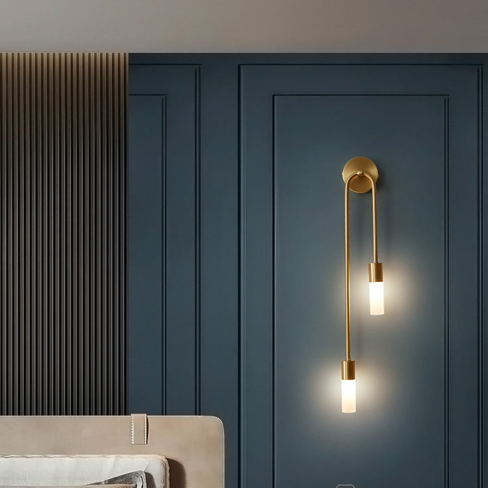 Copper Acrylic Cylinder Ball 1/2/4 Light Wall Sconce Lamp