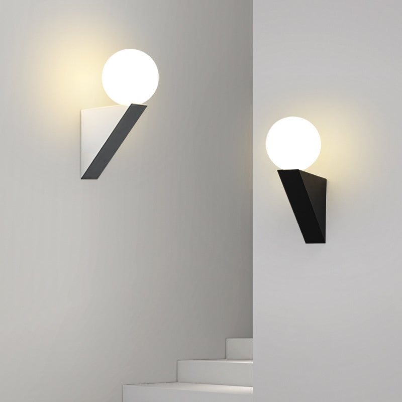 Triangle Orb Iron Plastic 1-Light Wall Sconce Lamp