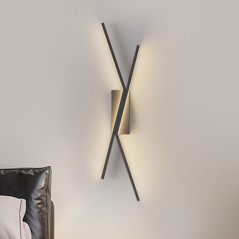 Iron Aluminum Silica Cubic Line LED Wall Sconce Lamp