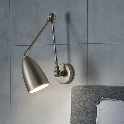 Retractable Swivel Rocker Arm Iron 1-Light Wall Sconce Lamp