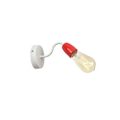 Ceramic Iron Head Exposed Bulb 1-Light Wall Sconce Lamp