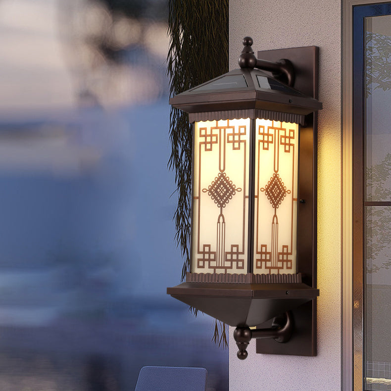 Chinese Knot Pattern LED Waterproof Solar Wall Sconce Lamp