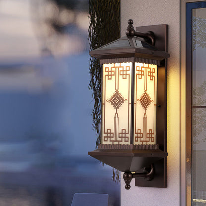 Chinese Knot Pattern LED Waterproof Solar Wall Sconce Lamp