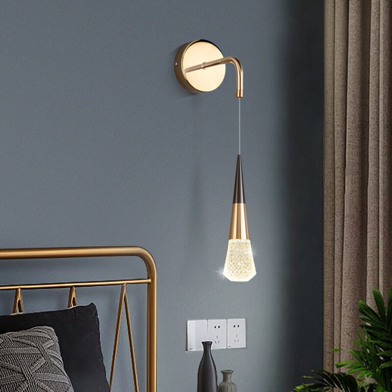 Light Aluminum Crystal Diamond Shape LED Wall Sconce Lamp