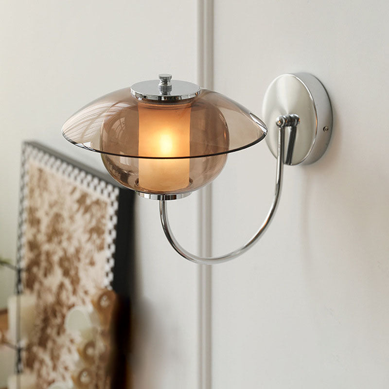 Scandinavian Oval Hardware Glass 1-Light Wall Sconce Lamp