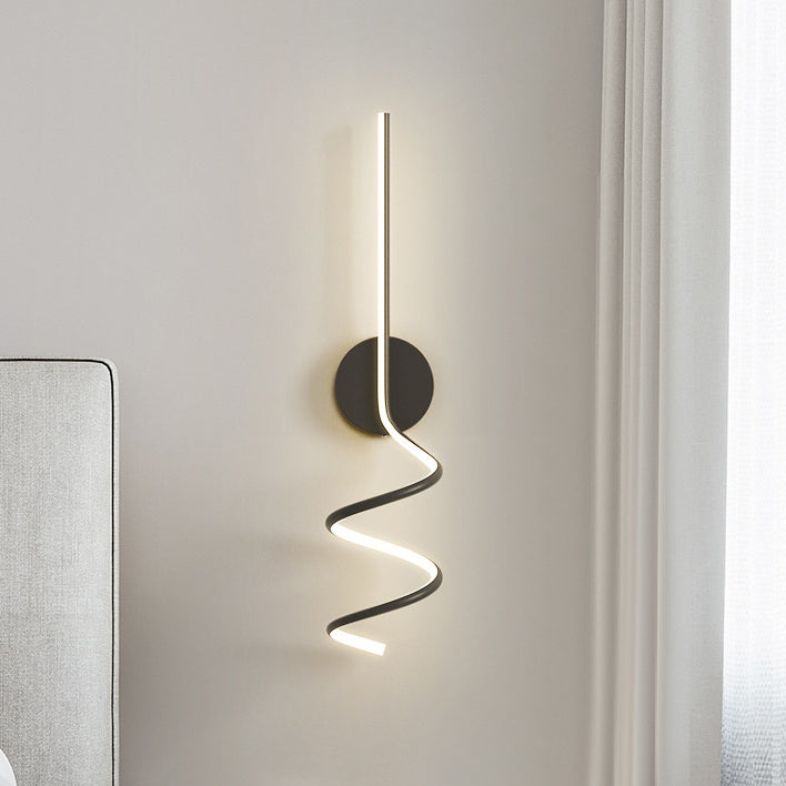 Modern Minimalist Spiral Aluminum Iron LED Wall Sconce Lamp