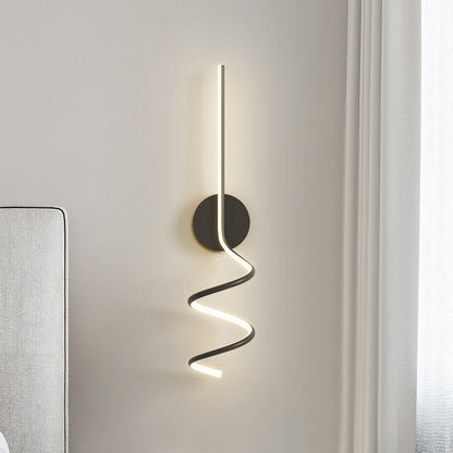 Modern Minimalist Spiral Aluminum Iron LED Wall Sconce Lamp