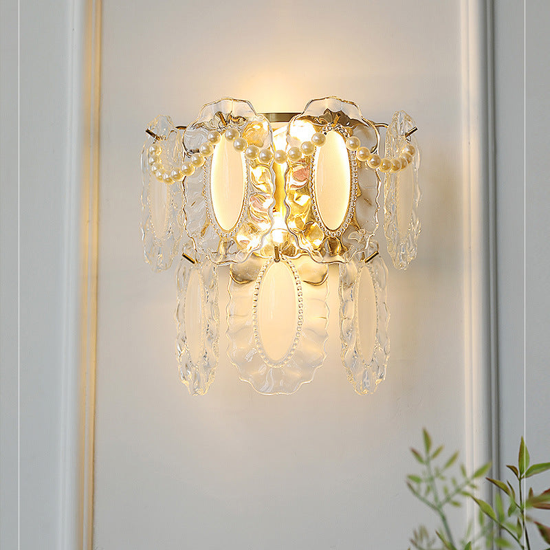 Shabby Decor Petal Crystal Shade 1-Light Wall Sconce Lamp