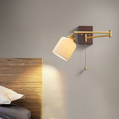 Japanese Grain Full Copper Ceramic 1-Light Wall Sconce Lamp