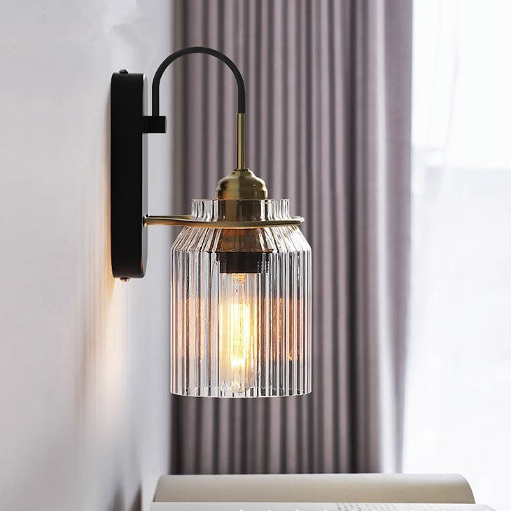 Modern Luxury Cylinder Iron Glass 1-Light