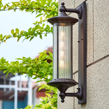 Waterproof Aluminum Glass Cylinder 1-Light Wall Sconce Lamp