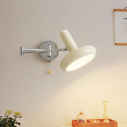 Retractable Swing Arm Iron 1-Light Wall Sconce Lamp