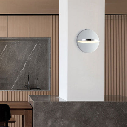 Nordic Chrome Round Stainless Steel LED Wall Sconce Lamp