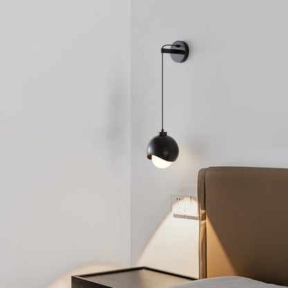 Spherical Copper Shade Glass 1-Light Wall Sconce Lamp