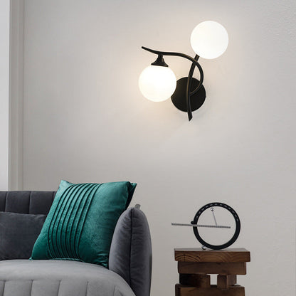 Simplicity Spherical Glass Shade 2-Light Wall Sconce Lamp