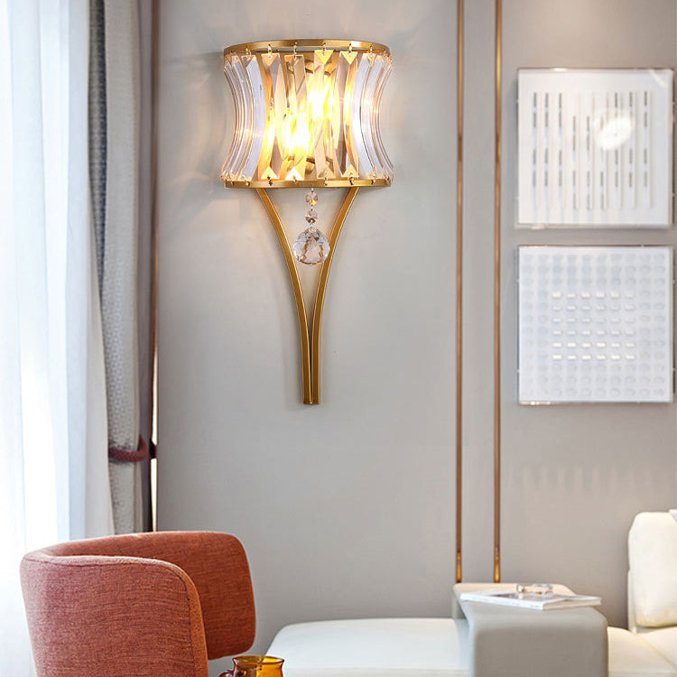 Dazzling Sheet Shade Hardware 2-Light Wall Sconce Lamp