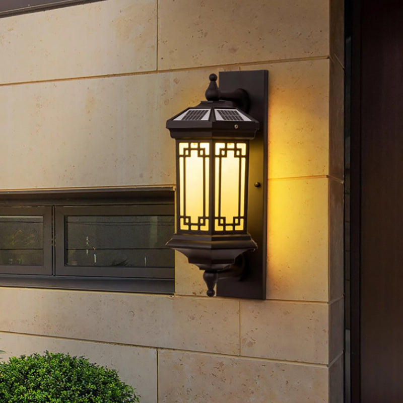 Chinese Aluminum Glass 1-Light Waterproof Wall Sconce Lamp