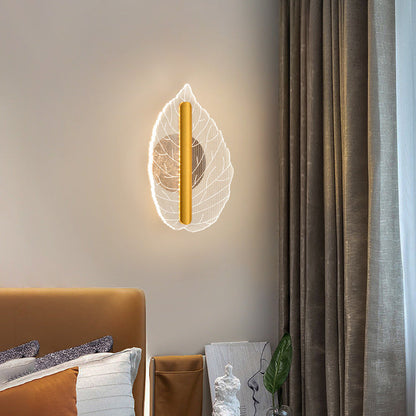 Deco Iron Acrylic Leave Teardrop Shape LED Wall Sconce Lamp