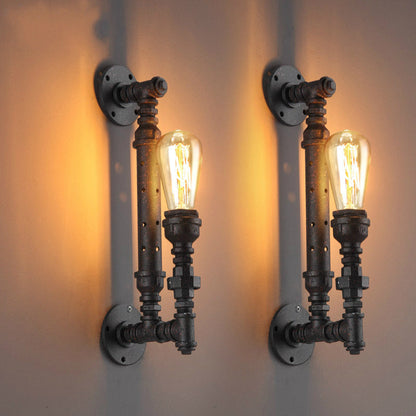 Colonial Water Pipe Metal 1-Light Wall Sconce Lamp