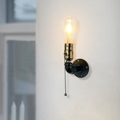 Industrial Iron Aluminum Plumbing 1-Light Wall Sconce Lamp