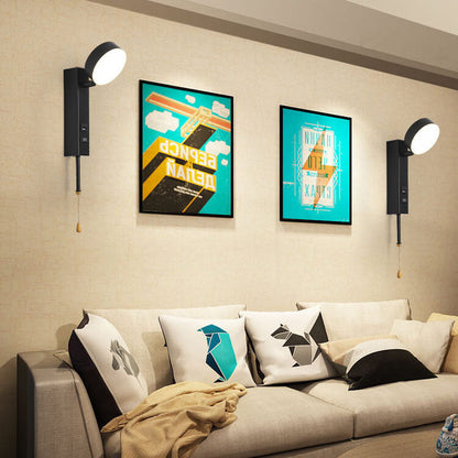 Minimalist Round Rectangular Base USB LED Wall Sconce Lamp
