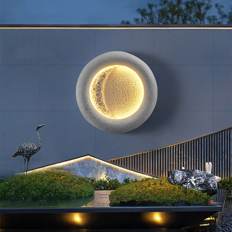Waterproof Round Moon Warm Light LED Wall Sconce Lamp