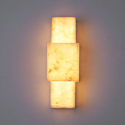 Minimalist Rectangular Metal Marble LED Wall Sconce Lamp