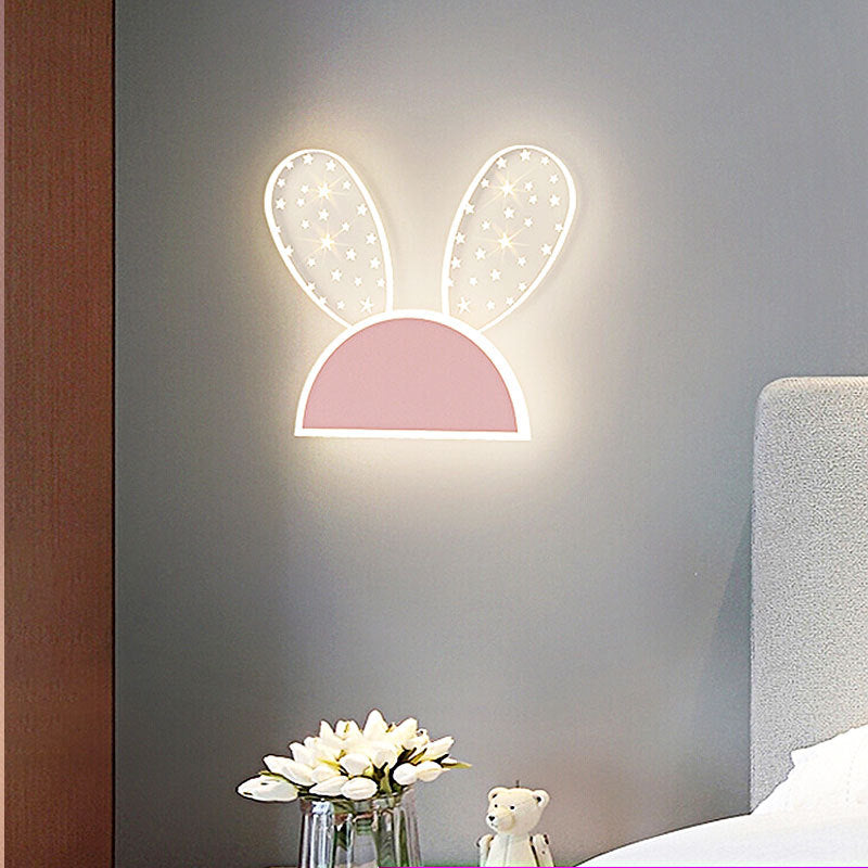 Creative Rabbit Planet Acrylic Iron LED Wall Sconce Lamp