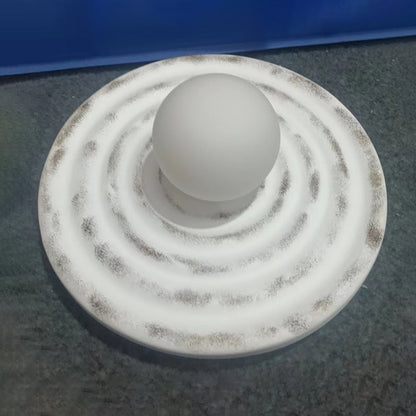 Round Ripple Resin Glass Iron 1-Light Wall Sconce Lamp